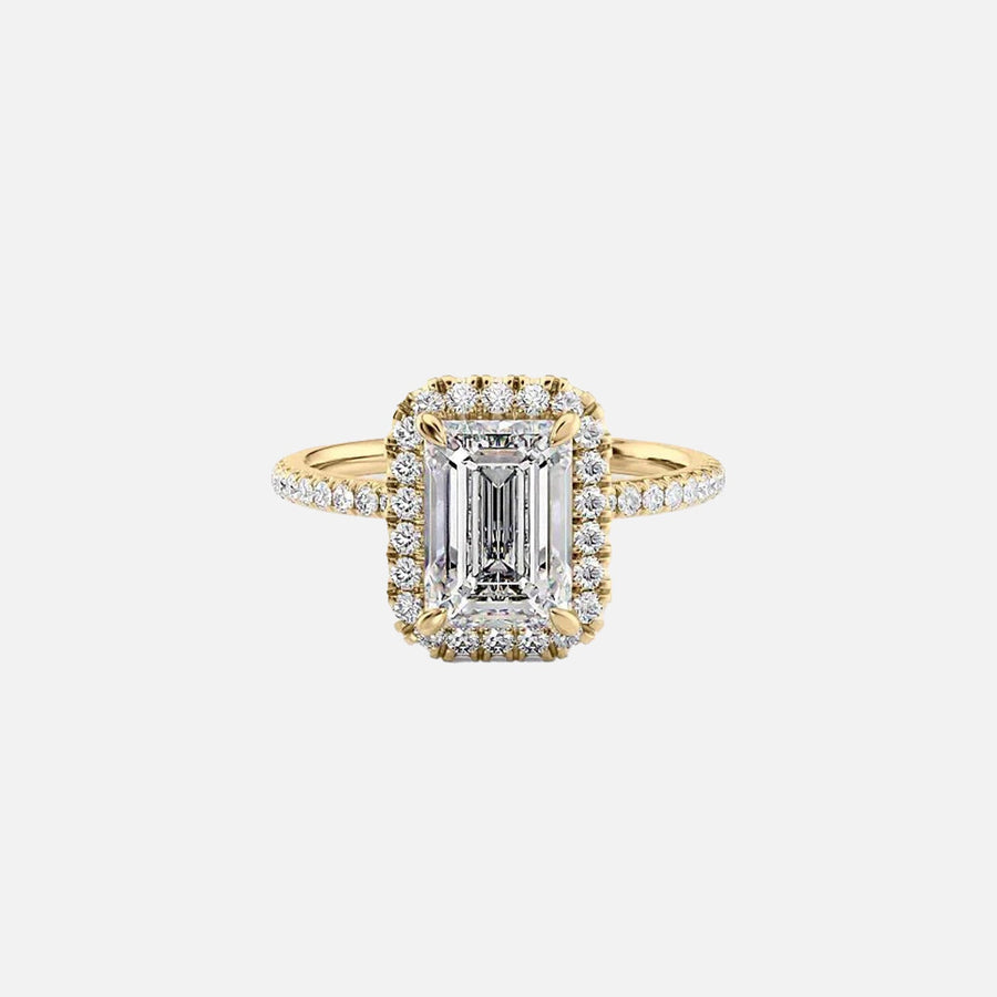  The Lenny Emerald Moissanite Ring 18k Yellow Gold 001