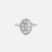  The Lenny Oval Moissanite Ring 14k White Gold 001