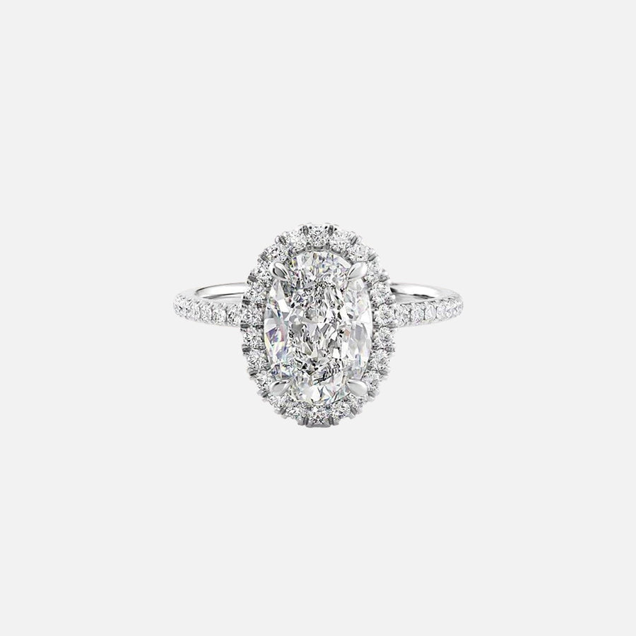  The Lenny Oval Moissanite Ring 14k White Gold 001