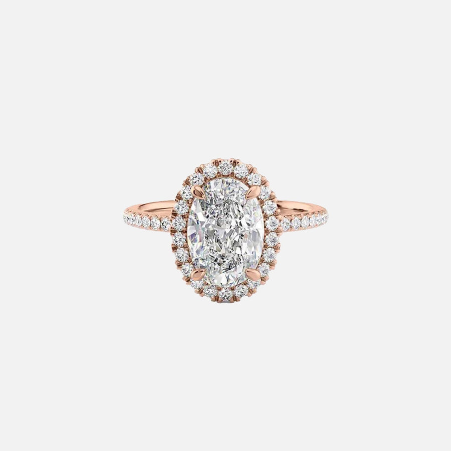  The Lenny Oval Moissanite Ring 18k Rose Gold 001