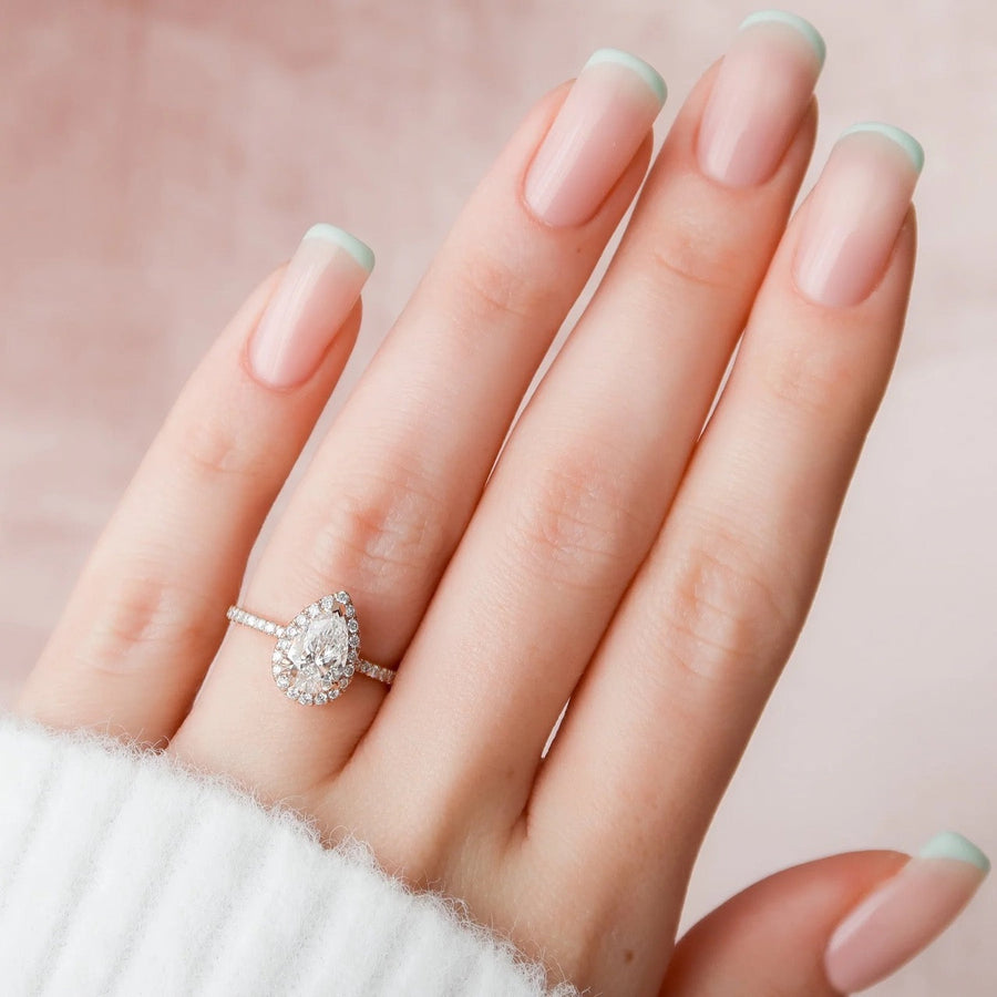 The Lenny Pear Lab Diamond Ring 14k Rose Gold 004 Final
