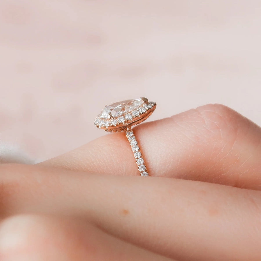  The Lenny Pear Lab Diamond Ring 18k Rose Gold 003