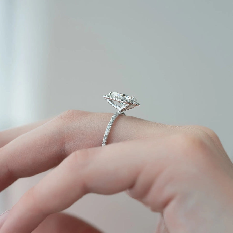  The Lenny Pear Lab Diamond Ring 18k White Gold 004 Final