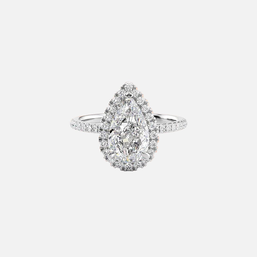  The Lenny Pear Moissanite Ring 14k White Gold 001