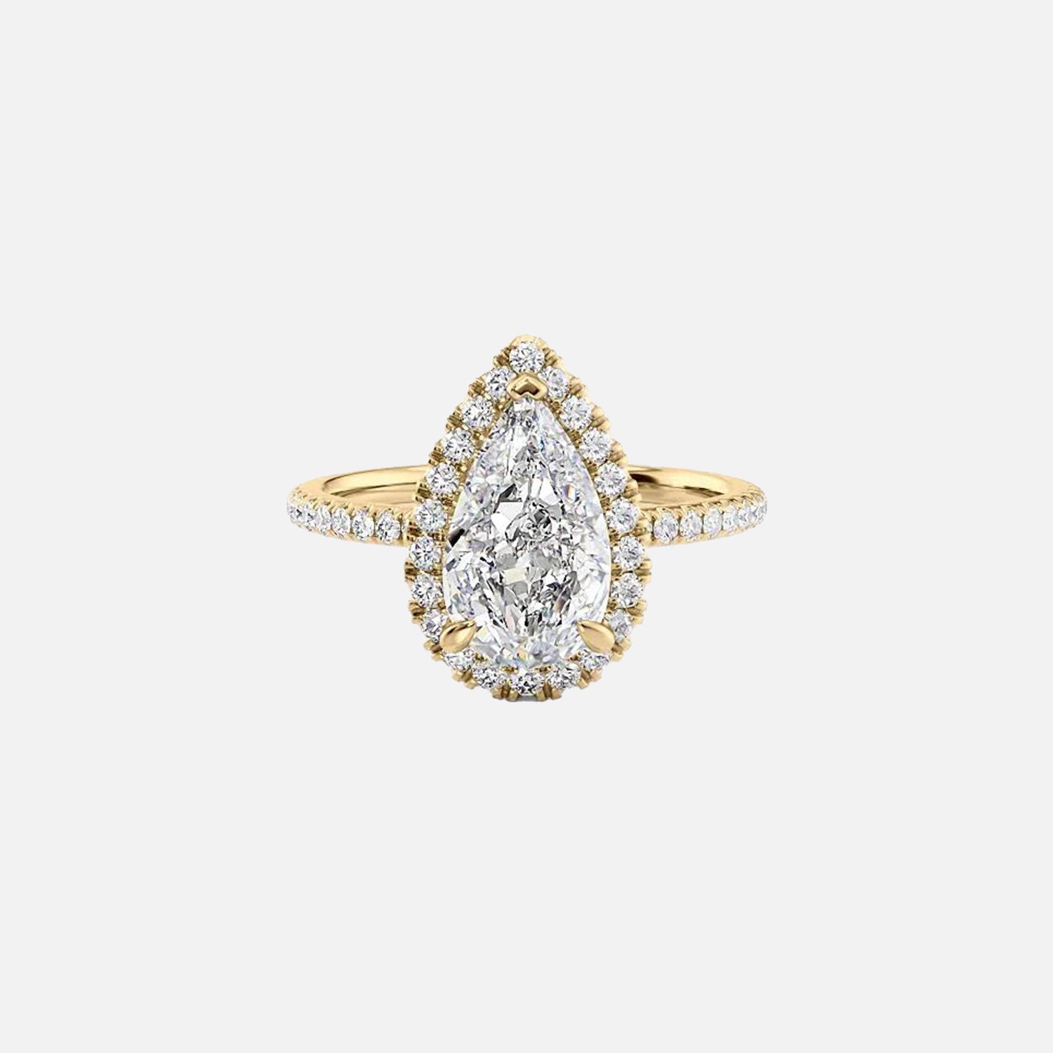 The Lenny Pear Moissanite Ring 14k Yellow Gold 001
