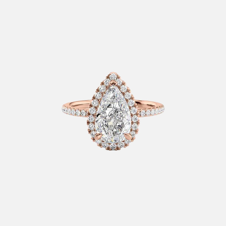  The Lenny Pear Moissanite Ring 18k Rose Gold 001