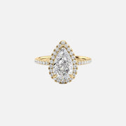  The Lenny Pear Moissanite Ring 18k Yellow Gold 001