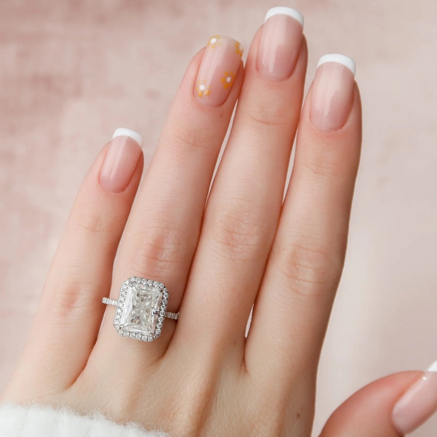  The Lenny Radiant Lab Diamond Ring 14k White Gold 003