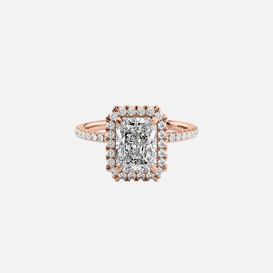  The Lenny Radiant Lab Diamond Ring 18k Rose Gold 001