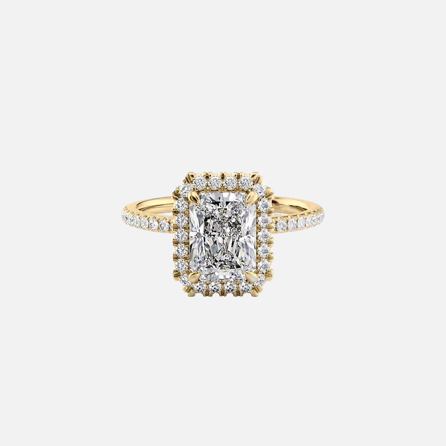 The Lenny Radiant Moissanite Ring 14k Yellow Gold 001