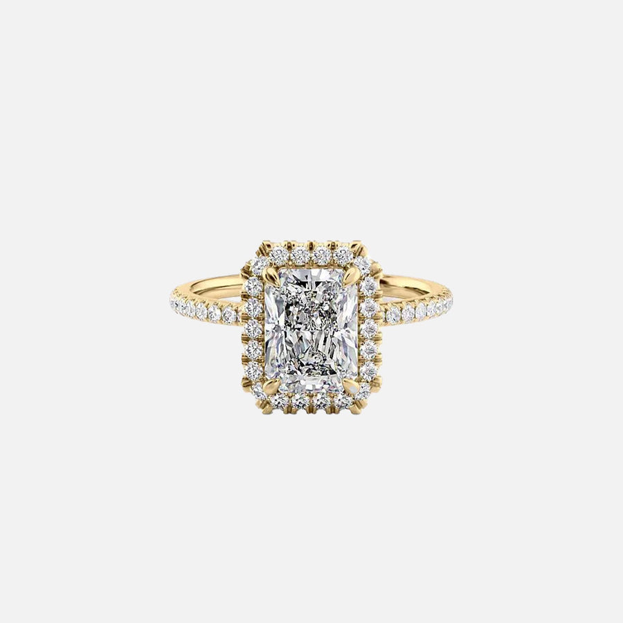  The Lenny Radiant Moissanite Ring 18k Yellow Gold 001