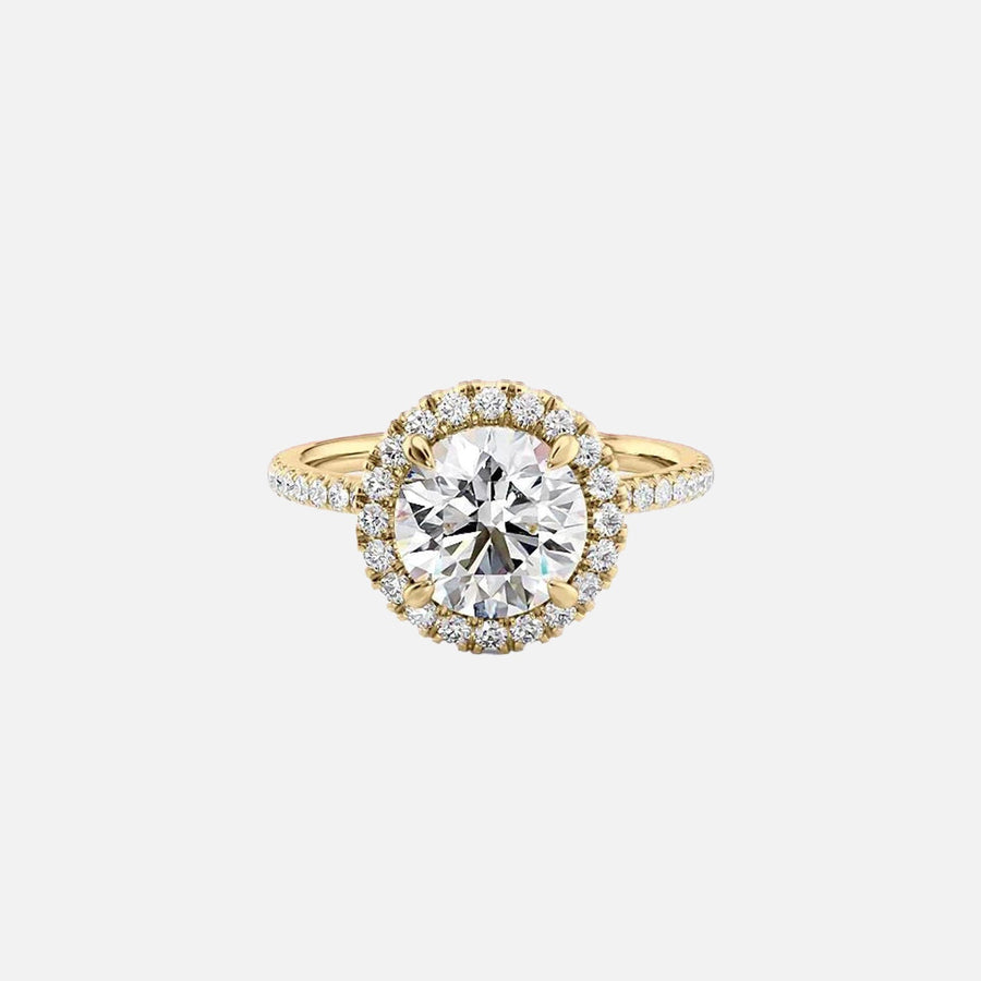 The Lenny Round Lab Diamond Ring 14k Yellow Gold 001