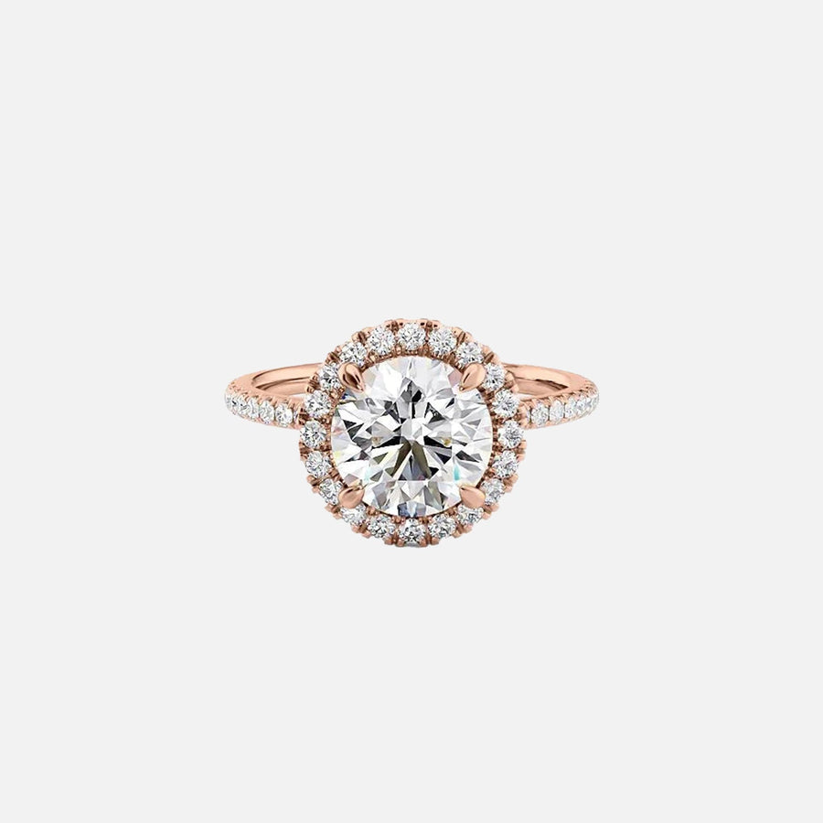  The Lenny Round Moissanite Ring 14k Rose Gold 001