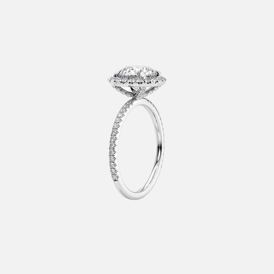  The Lenny Round Moissanite Ring 14k White Gold 002