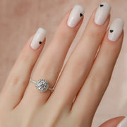  The Lenny Round Moissanite Ring 14k White Gold 003