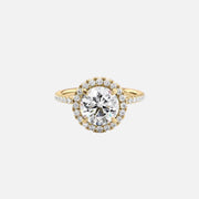 The Lenny Round Moissanite Ring 14k Yellow Gold 001