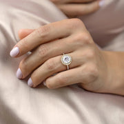  The Lenny Round Moissanite Ring 14k Yellow Gold 003
