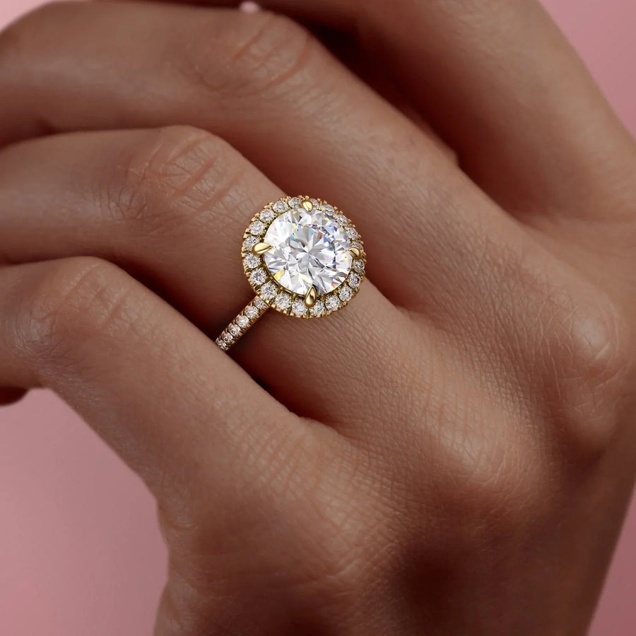  The Lenny Round Moissanite Ring 14k Yellow Gold 005 Final