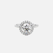  The Lenny Round Moissanite Ring 18k White Gold 001