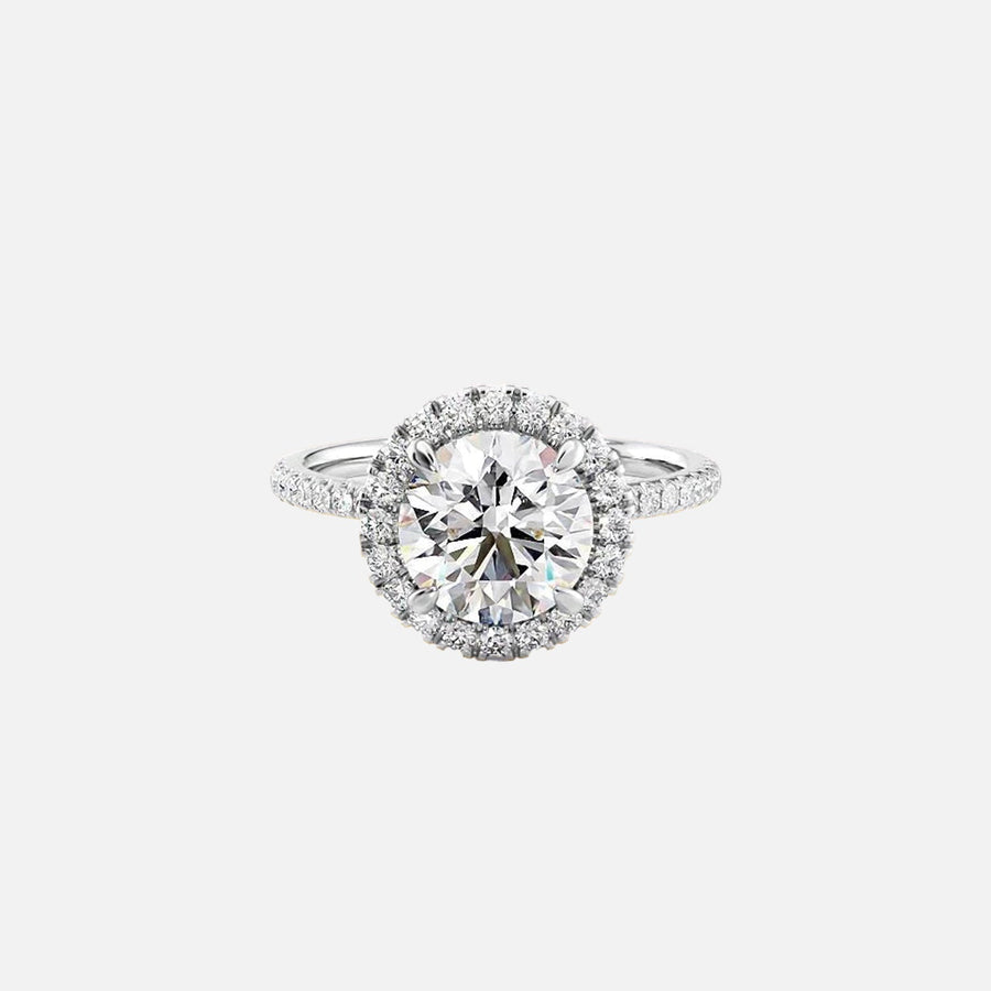  The Lenny Round Moissanite Ring 18k White Gold 001