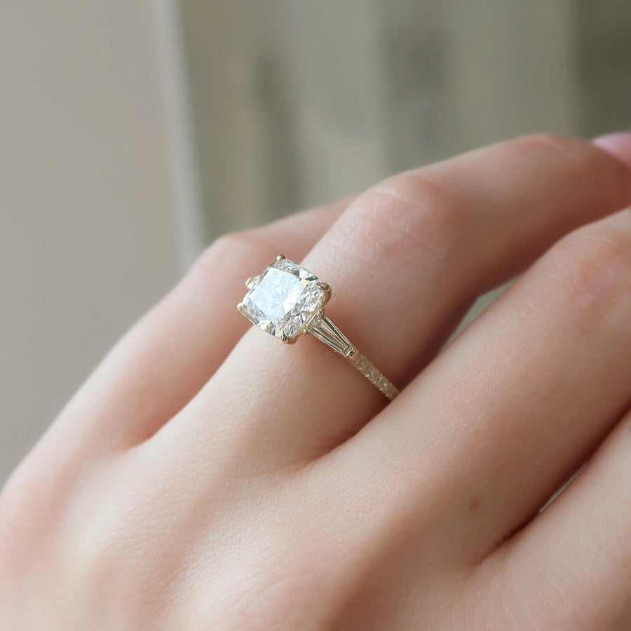 The Leona Cushion Pave Moissanite Ring - KNT - Engagement Rings, Wedding Bands & Fine Jewelry