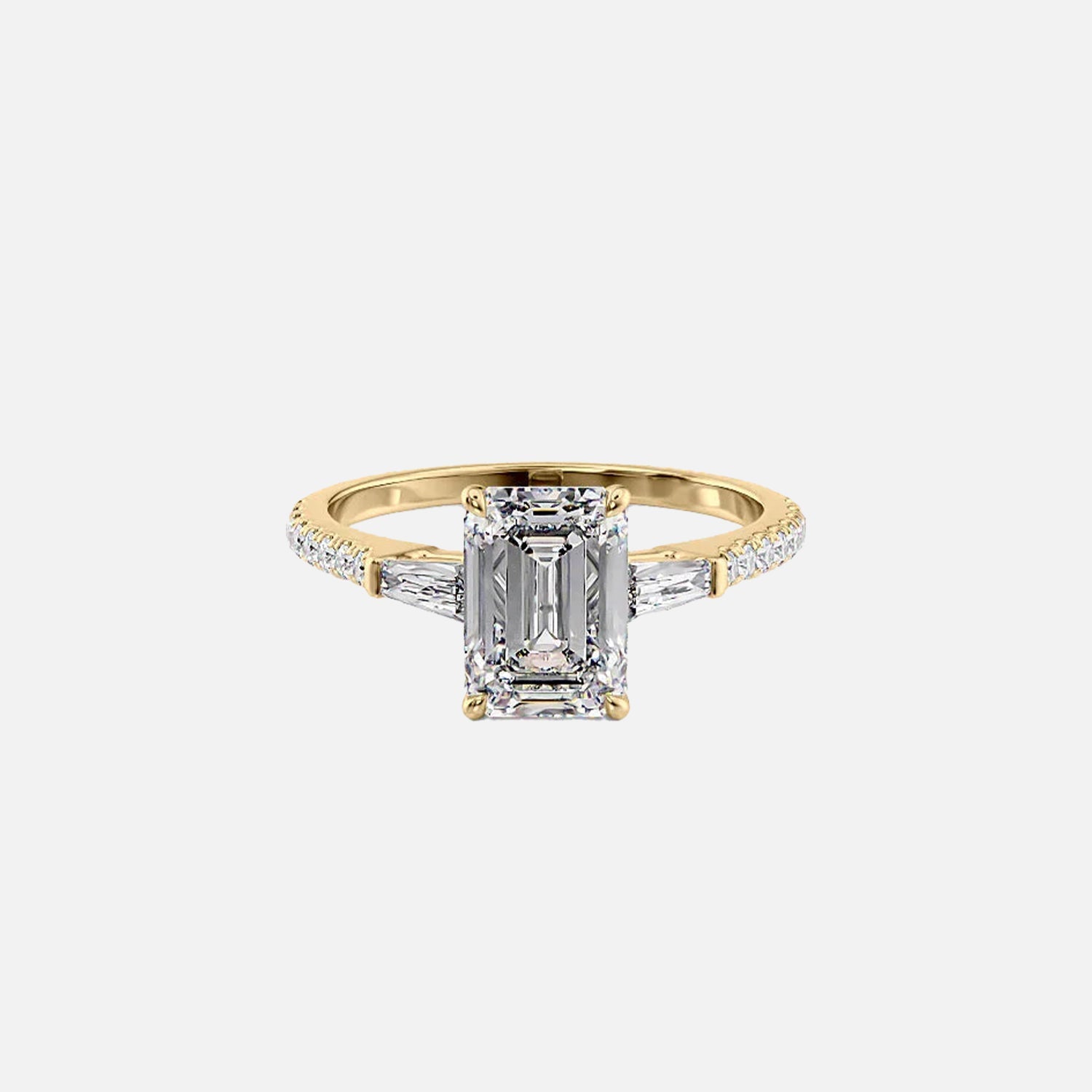 The Leona Emerald Pave Moissanite Ring - KNT - Engagement Rings, Wedding Bands & Fine Jewelry