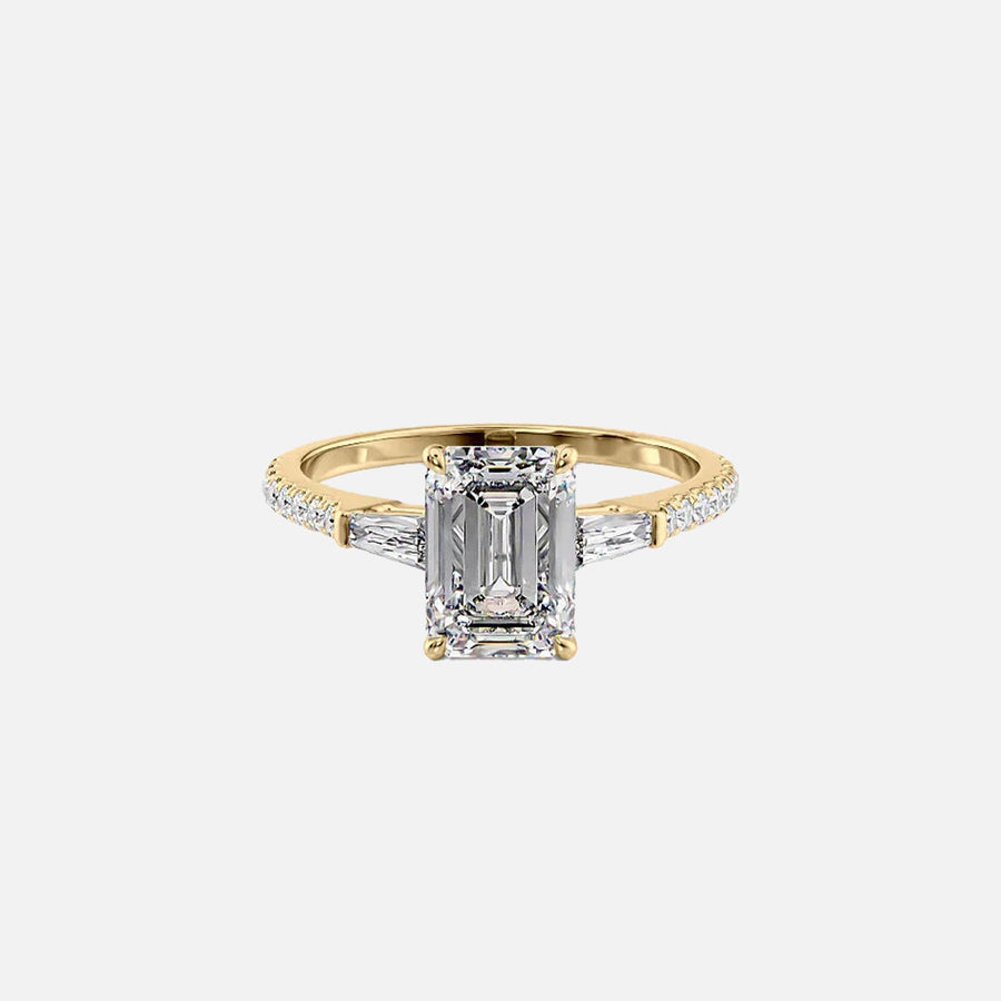 The Leona Emerald Pave Moissanite Ring - KNT - Engagement Rings, Wedding Bands & Fine Jewelry