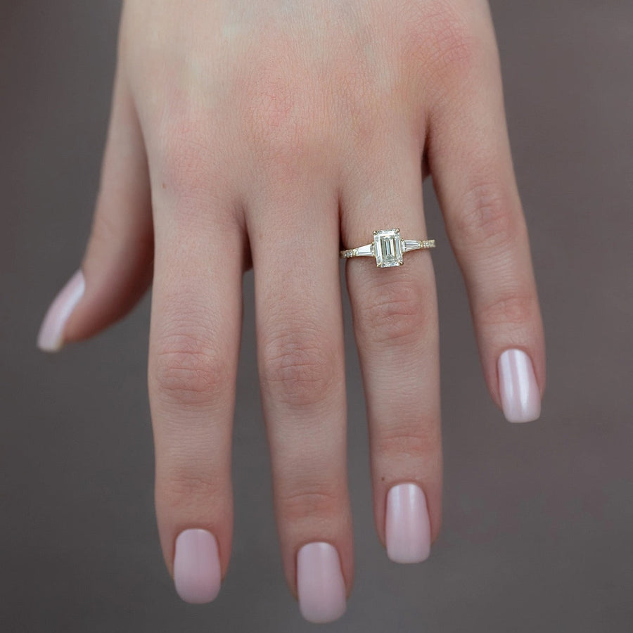 The Leona Emerald Pave Moissanite Ring - KNT - Engagement Rings, Wedding Bands & Fine Jewelry