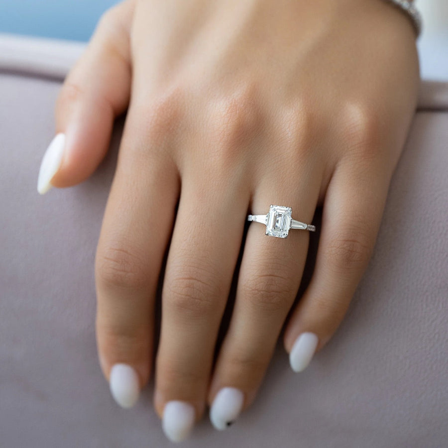 The Leona Emerald Pave Moissanite Ring - KNT - Engagement Rings, Wedding Bands & Fine Jewelry