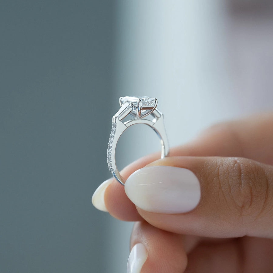 The Leona Emerald Pave Moissanite Ring - KNT - Engagement Rings, Wedding Bands & Fine Jewelry
