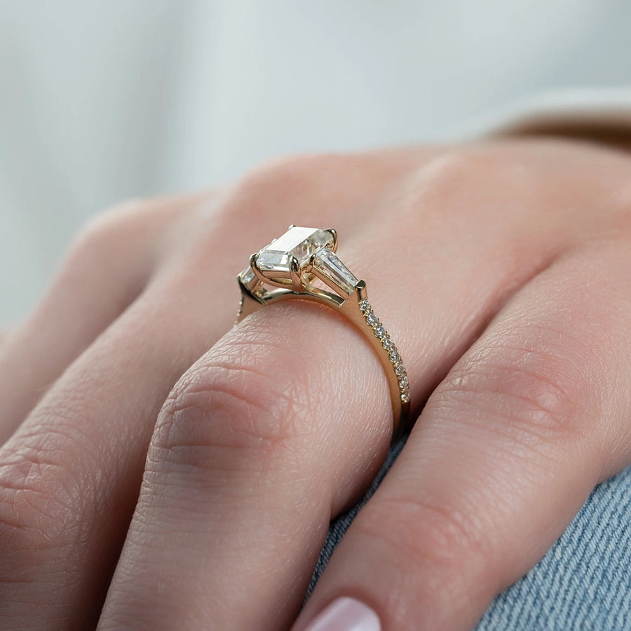 The Leona Emerald Pave Moissanite Ring - KNT - Engagement Rings, Wedding Bands & Fine Jewelry