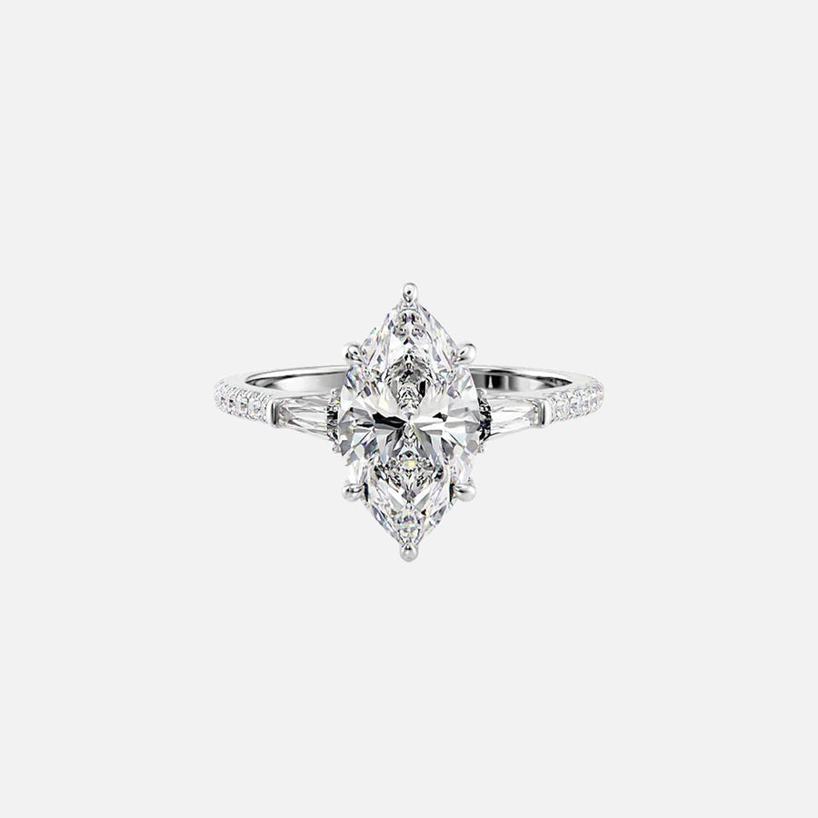 The Leona Marquise Pave Moissanite Ring - KNT - Engagement Rings, Wedding Bands & Fine Jewelry