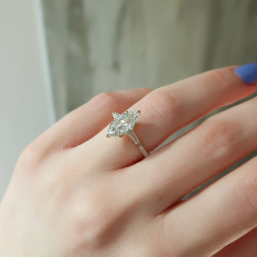 The Leona Marquise Pave Moissanite Ring - KNT - Engagement Rings, Wedding Bands & Fine Jewelry