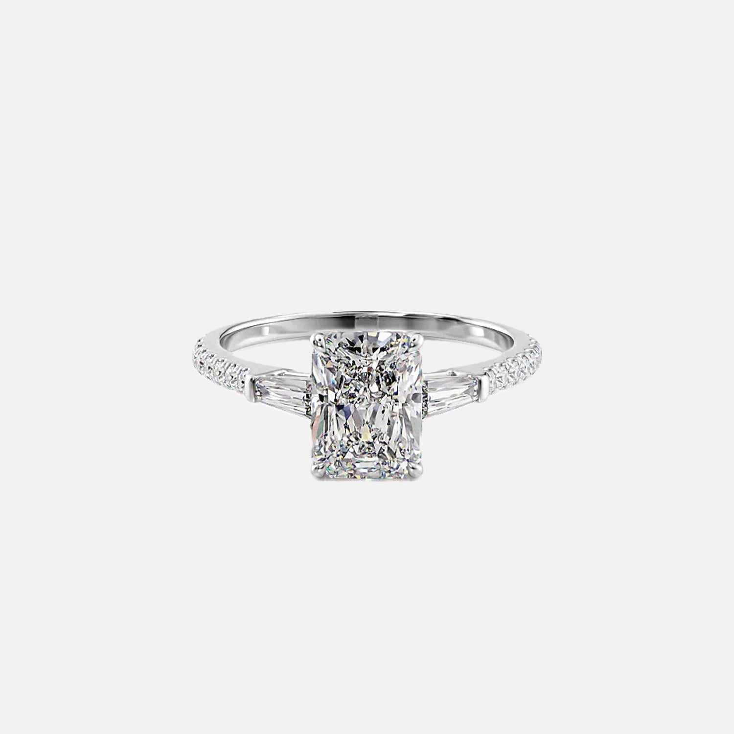 The Leona Radiant Pave Moissanite Ring - KNT - Engagement Rings, Wedding Bands & Fine Jewelry