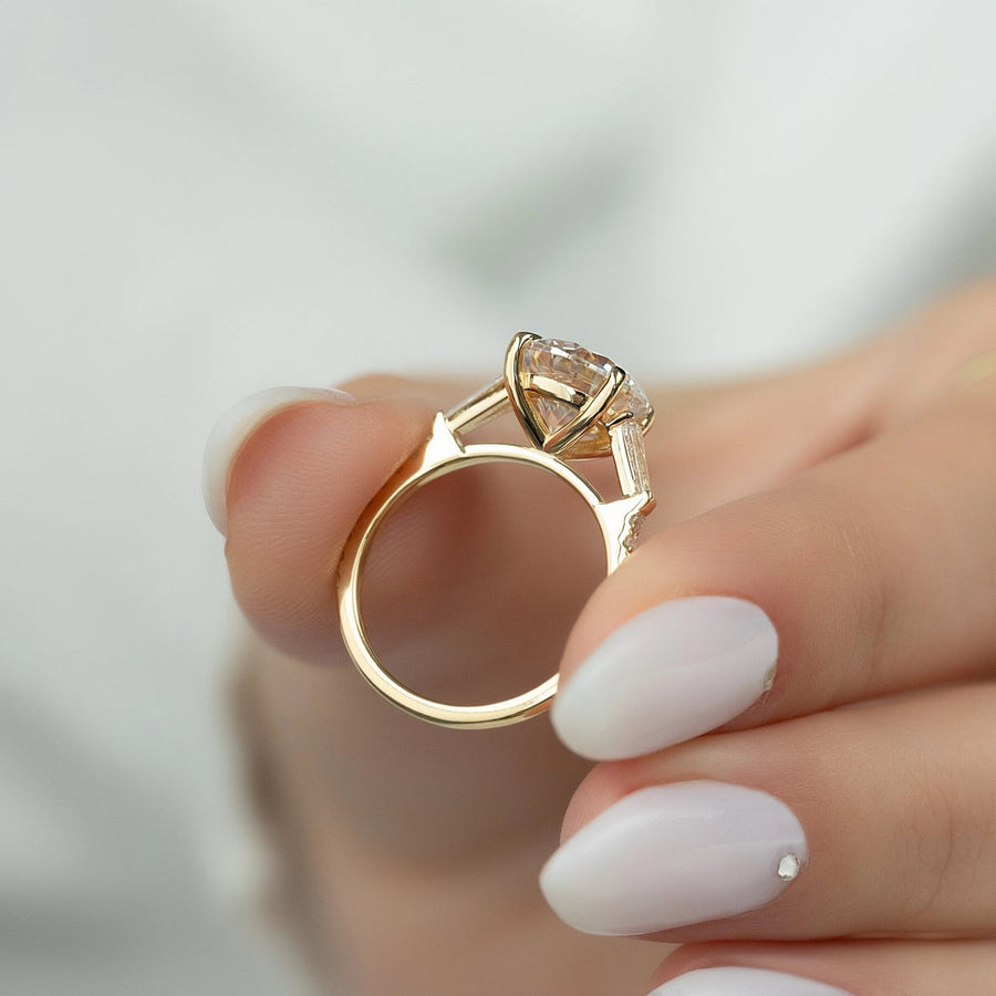 The Leona Round Pave Moissanite Ring - KNT - Engagement Rings, Wedding Bands & Fine Jewelry