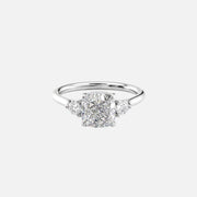  The Lia Cushion Moissanite Ring 14k White Gold 001