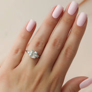  The Lia Cushion Moissanite Ring 14k White Gold 003