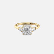 The Lia Cushion Moissanite Ring 14k Yellow Gold 001