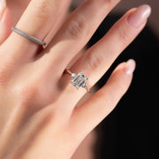  The Lia Emerald Lab Diamond Ring 14k White Gold 003