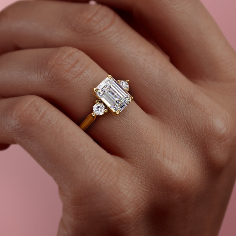  The Lia Emerald Lab Diamond Ring 18k Yellow Gold 005 Final