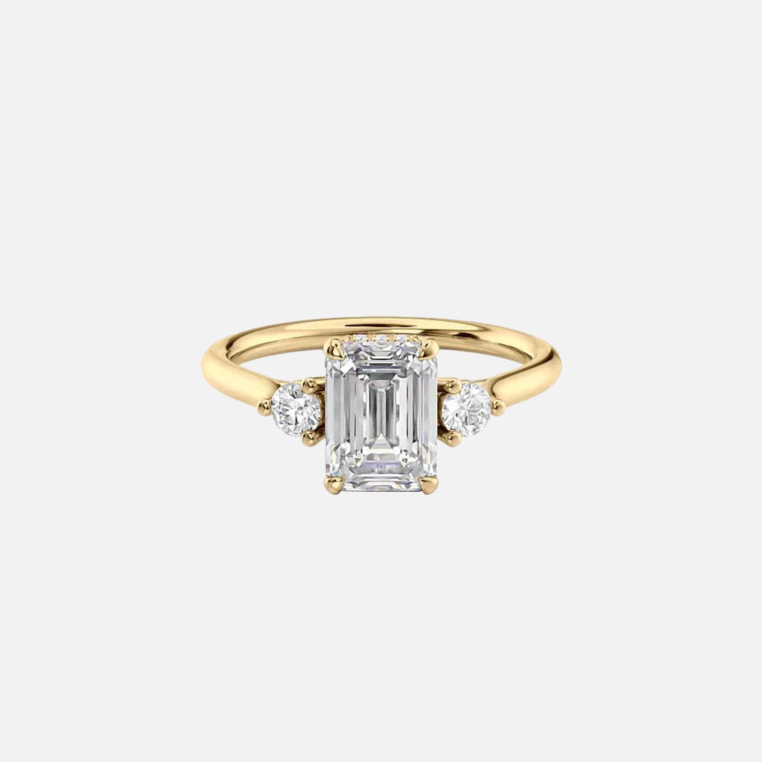 The Lia Emerald Moissanite Ring 14k Yellow Gold 001