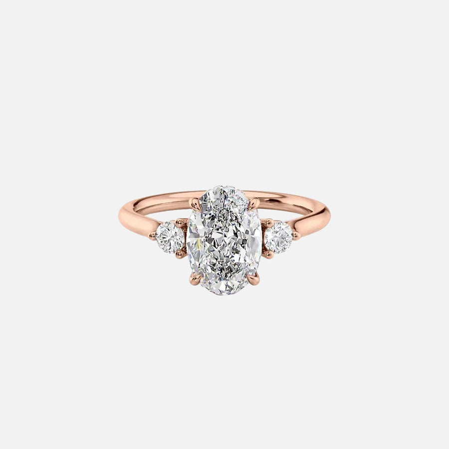  The Lia Oval Lab Diamond Ring 14k Rose Gold 001