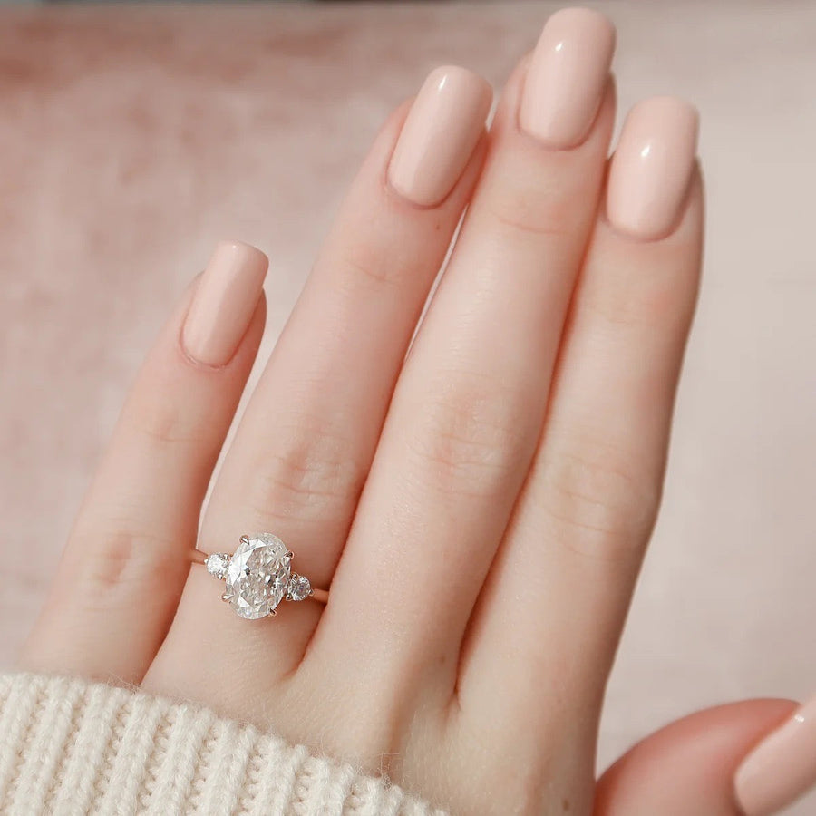  The Lia Oval Lab Diamond Ring 14k Rose Gold 003