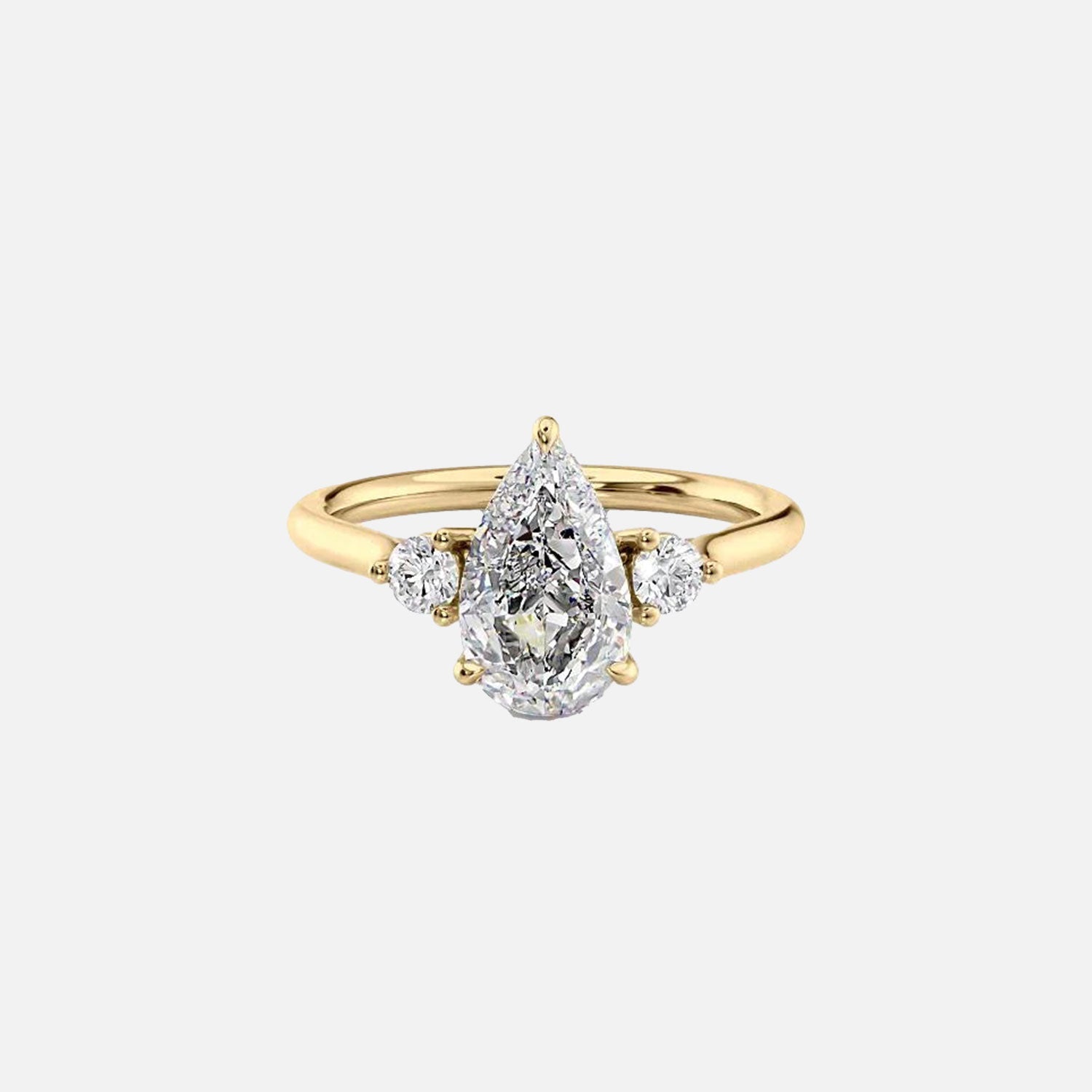 The Lia Pear Lab Diamond Ring 14k Yellow Gold 001