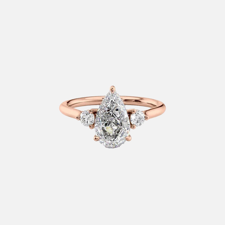  The Lia Pear Moissanite Ring 14k Rose Gold 001