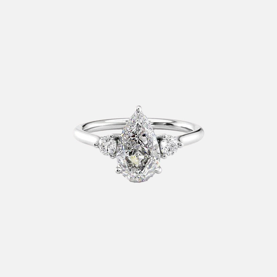  The Lia Pear Moissanite Ring 14k White Gold 001