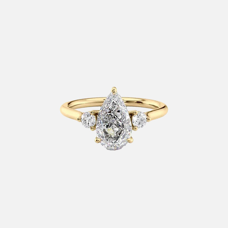 The Lia Pear Moissanite Ring 14k Yellow Gold 001