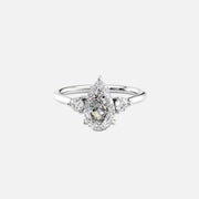  The Lia Pear Moissanite Ring 18k White Gold 001