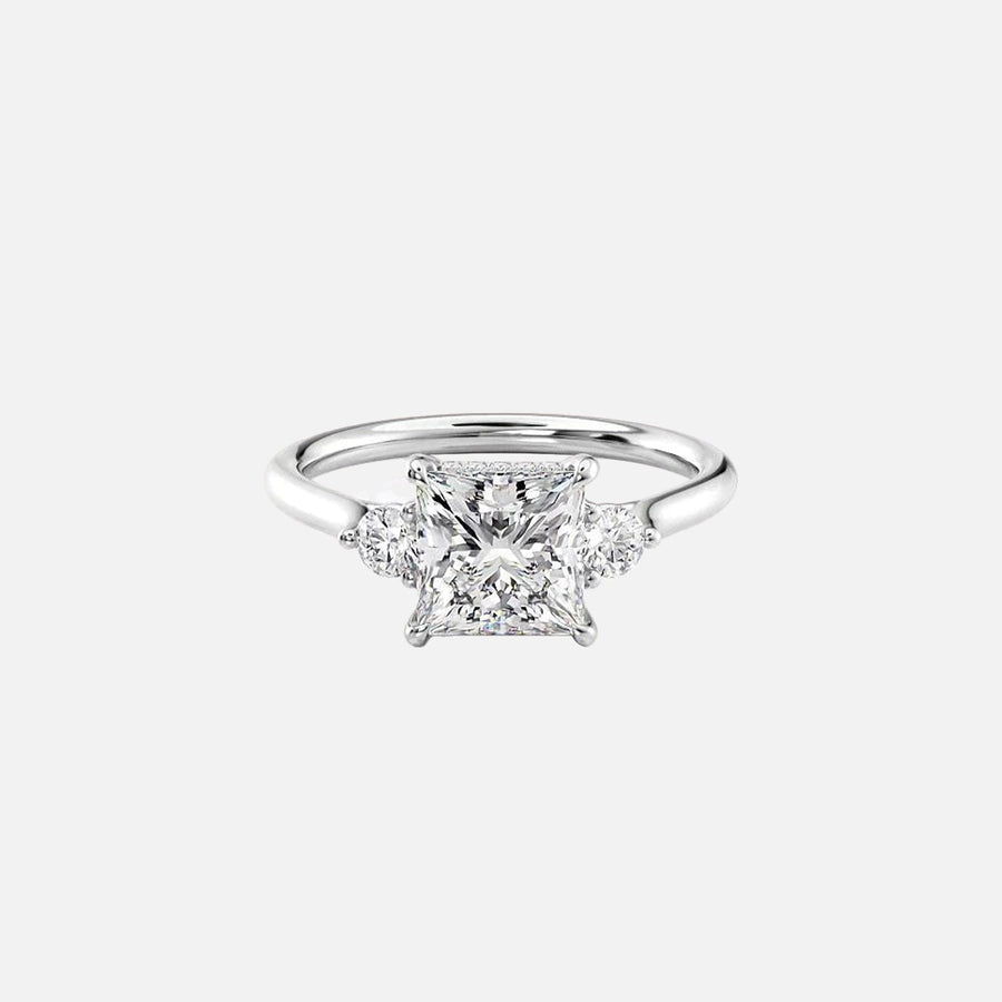  The Lia Princess Lab Diamond Ring 14k White Gold 001