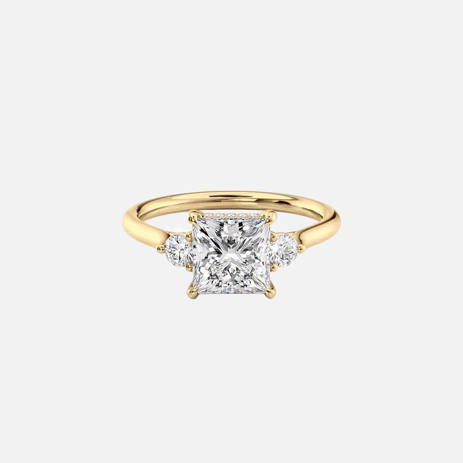 The Lia Princess Lab Diamond Ring 14k Yellow Gold 001